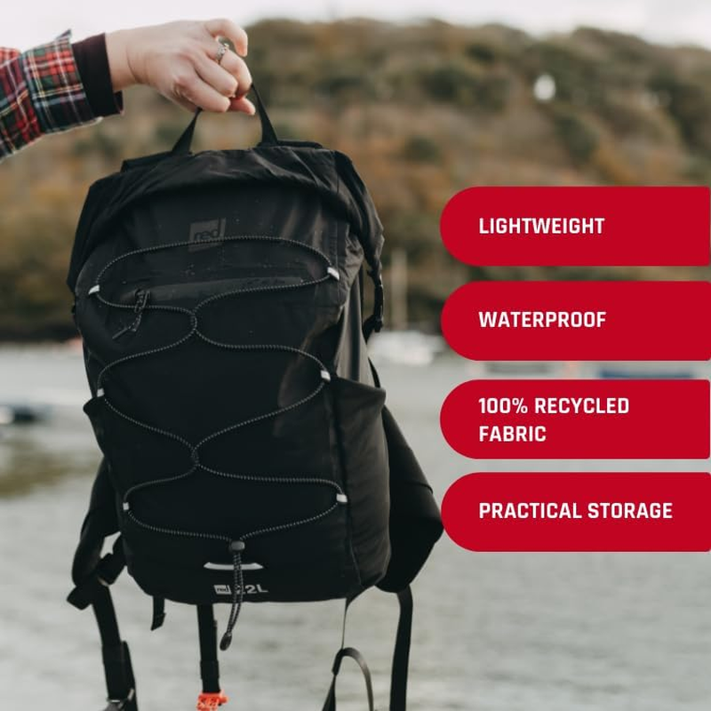 Red Original 22L & 35L Lightweight Waterproof Backpack - All Weather, Walking, Boating, Cycling, Hiking, Camping, Beach