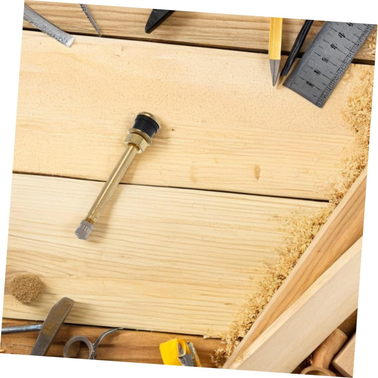 VALICLUD 2Pcs Heavy Duty Copper Tire Valve Stems Tubeless Airtight Pressfit Replacement for Trucks Buses Cars Fit Commercial Vehicle Wheel Rim image number 4