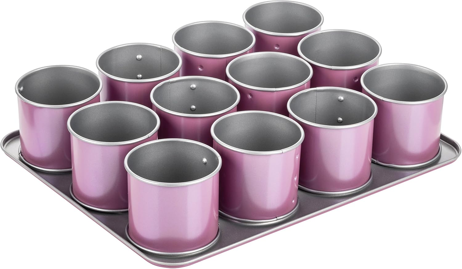 Zenker Creative Studio 12 Mini Cake Baking Tray, Cupcake Baking Mould, Mini Cake Mould with Non-Stick Coating, Cake Mould for Small Cakes, Creative Baking (Colour: Pink, Silver), Quantity: 1 Piece image number 4