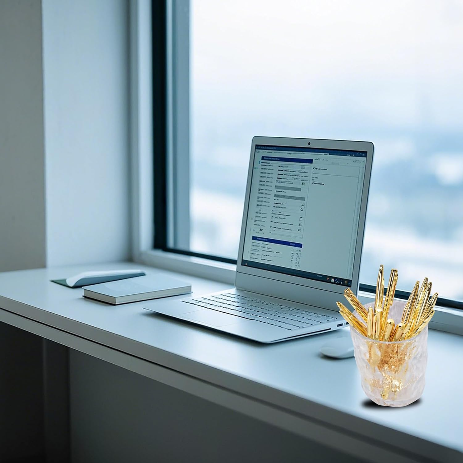 50 Pcs Gold Metal Pens Retractable Ballpoint Pen Bulk Slim Ballpoint Pens 1Mm Medium Point Pens with Black Ink for Wedding School Business Office Supplies (Modern, 50) image number 2