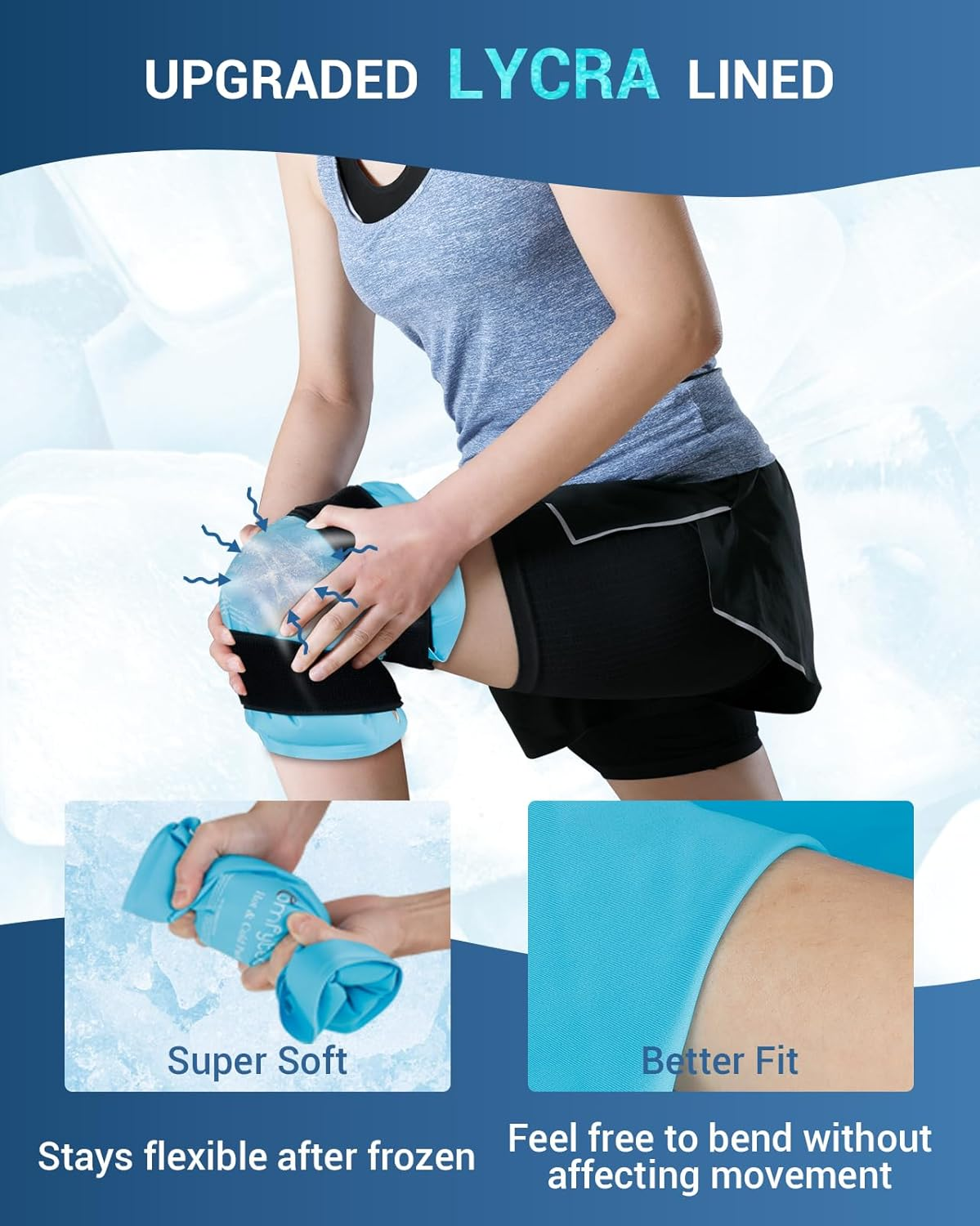 Comfytemp 27X35Cm Knee Ice Pack for Injuries, Reusable Gel Cold Pack for Knee Pain Relief, Hot & Cold Compress Therapy for ACL Injury, Knee Replacement Surgery, Arthritis, Bruises & Sprains image number 6