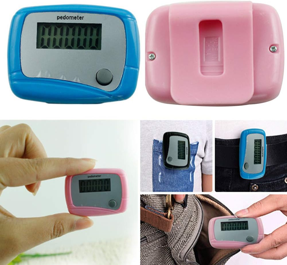 Red Portable Counter Mini Digital LCD Pedometer Sports Walking Running Step Counter Meter Walking Distance Miles, Calorie Counter, Daily Target Monitor, Exercise Time Fitness Technology