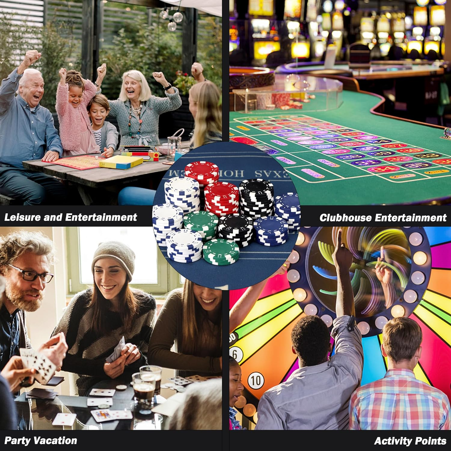 LUOBAO Poker Chips for Card Board Game - 4 Colors,11.5 Gram image number 5