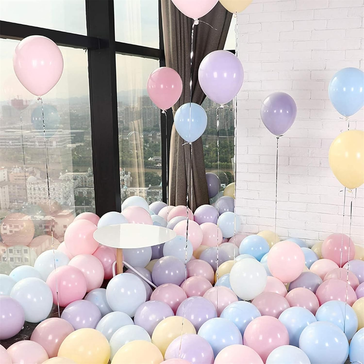 Yamibobo 100Pcs 10Inch Pastel Balloons Assorted Color Macaron Balloons Rainbow Candy Color Balloons for Wedding Baby Shower Birthday Party Event Carnival Decoration