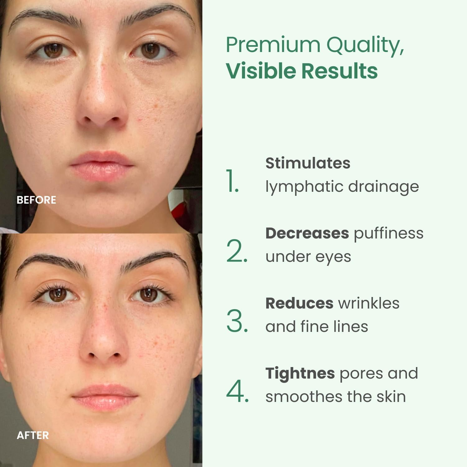 PLANTIFIQUE Jade Roller & Gua Sha Set &ndash; Real Jade Facial Tools for Skin Care Routine &ndash; Certified Face Massager for Radiant Skin image number 2