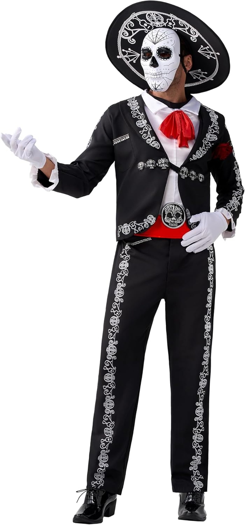 Spooktacular Creations Halloween Mens Day of the Dead Costume, Mariachis Skeleton Costume image number 3