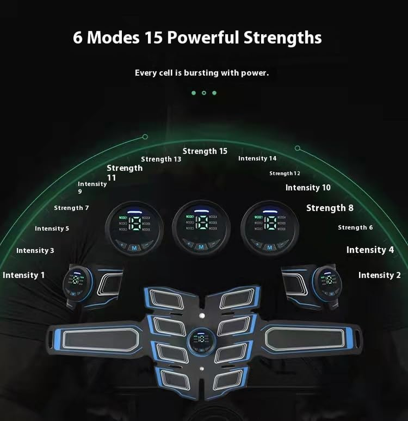 ABS Stimulator, Ab Machine, EMS Muscle Stimulator Abdominal Toning Belt Workout, Portable Ab Stimulator Home Office Fitness Equipment for Abdomen, Ab Sport Exercise Belt for Men and Women image number 2