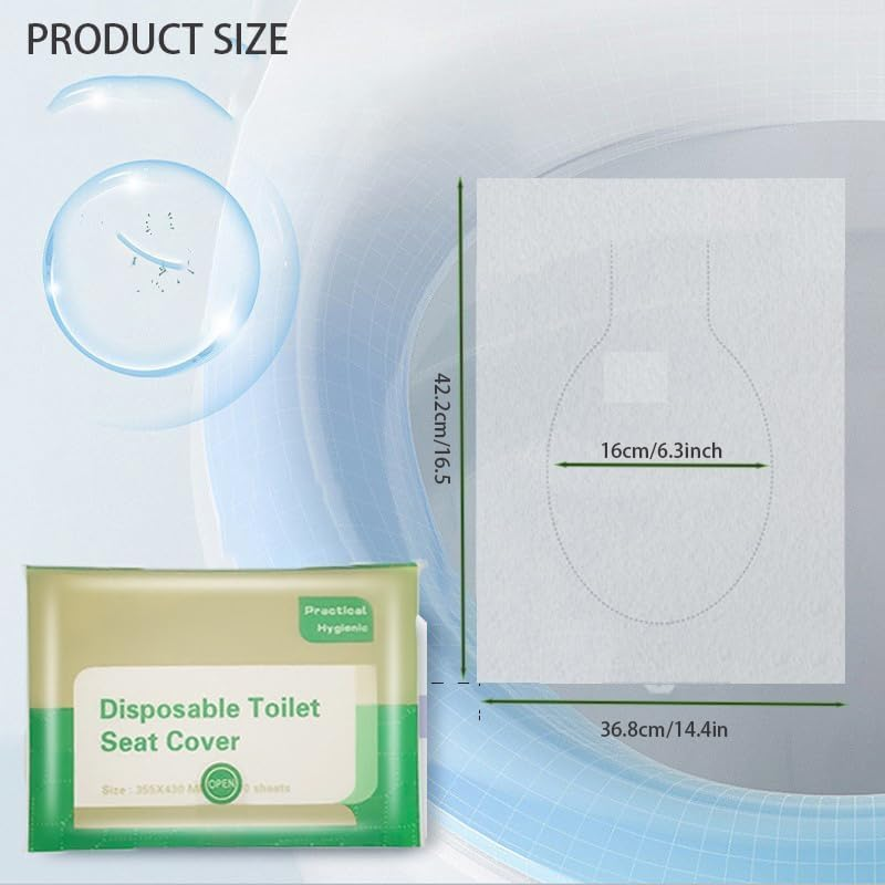 Toilet Seat Covers Paper Flushable, 120Pcs Travel Disposable Toilet Seat Covers for Adults Kids Potty Training, 100% Biodegradable Travel Accessories for Public Restrooms, Airplane, Camping image number 4