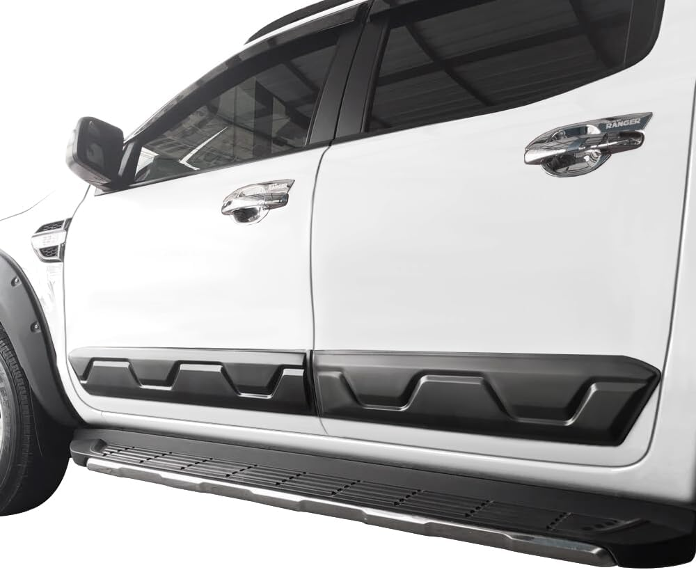 Door Body Cladding Moulding Trim for Ford Ranger 2011-2022 PX1 PX2 PX3 Double Cab Accessories, Car Exterior Side Door Body Molding Guard Protector Kit Trim, Matte Black 4PCS image number 5