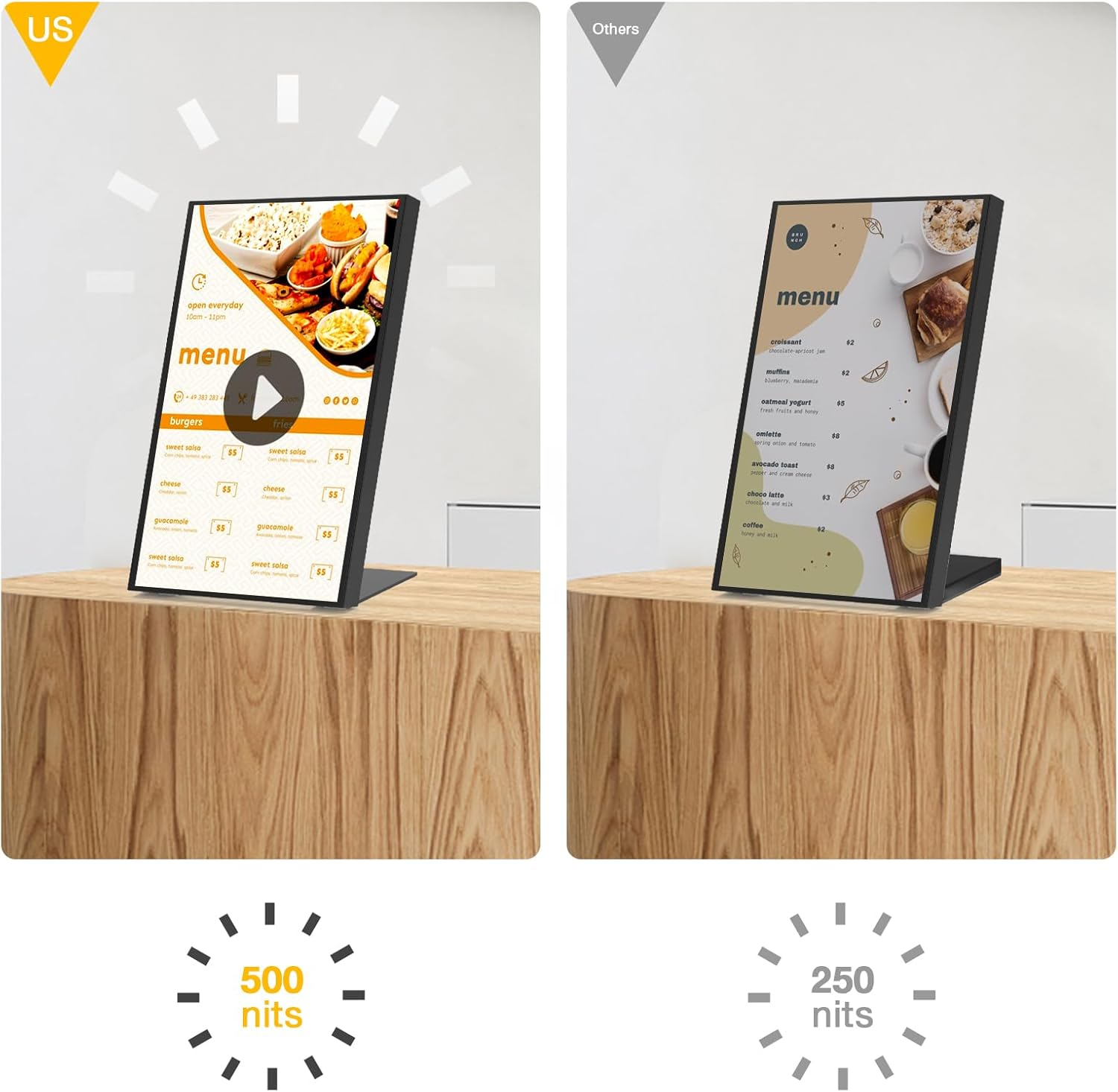 18.5 Inch HD 500 Nits Desktop Digital Signage Retail Store Payment Kiosk Commercial Display Advertising Screen Android with HDMI In,Digital Media Player image number 3