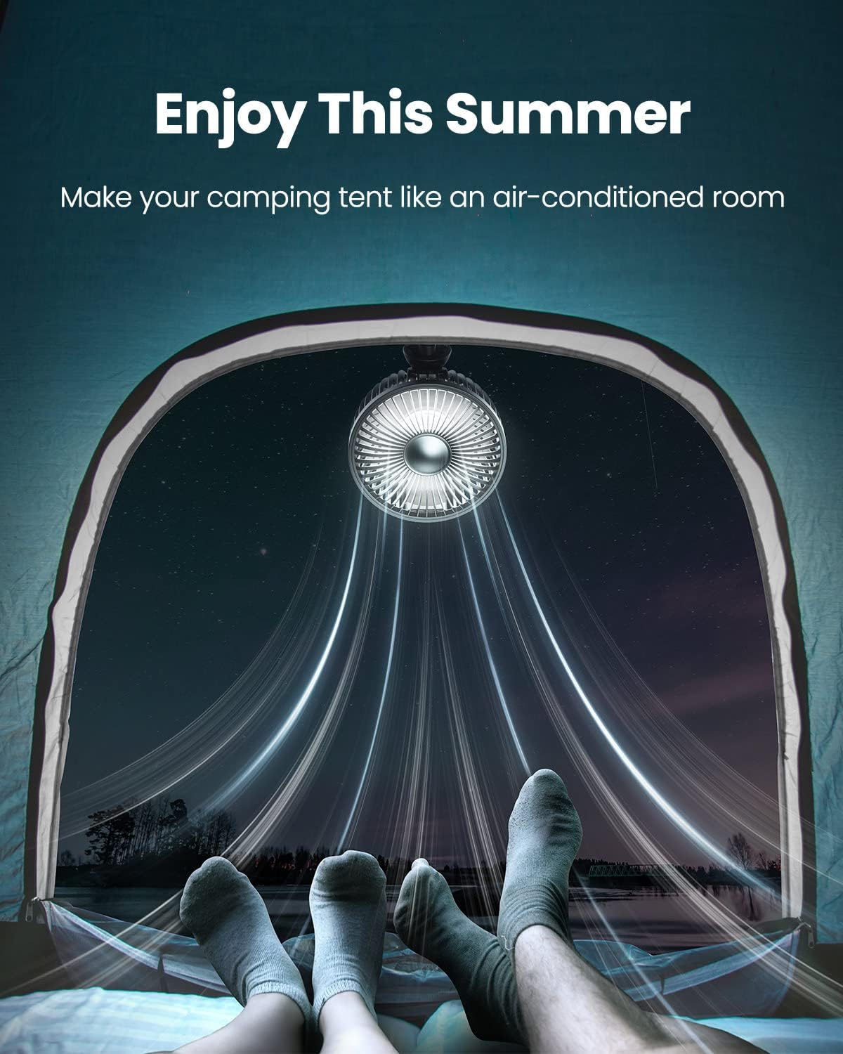 Gaiatop Baby Stroller Fan, 4000Mah Oscillating Mini Portable Fan with Light, 4 Speeds Battery Operated Small Handheld Desk Fan, 360&deg; Rotate Flexible Tripod Clip on Fan for Car Seat Crib Travel Black - Pink image number 5