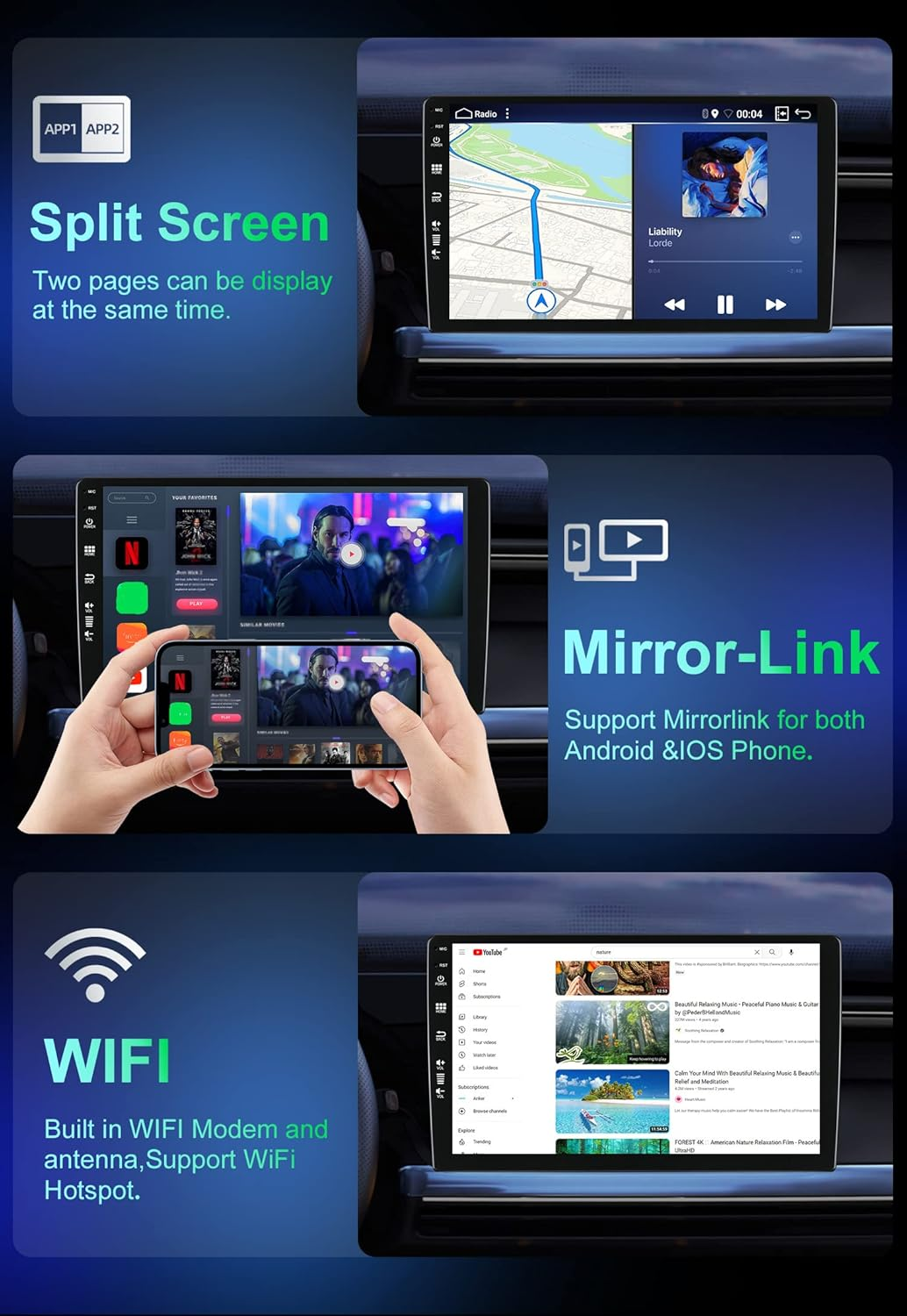 8+256G Android 14 Car Stereo Radio for Honda Civic RHD 2006-2011 GPS Navi IPS 10In Android Auto Carplay DSP Fast Boot Camera Mic Wifi BT5.0