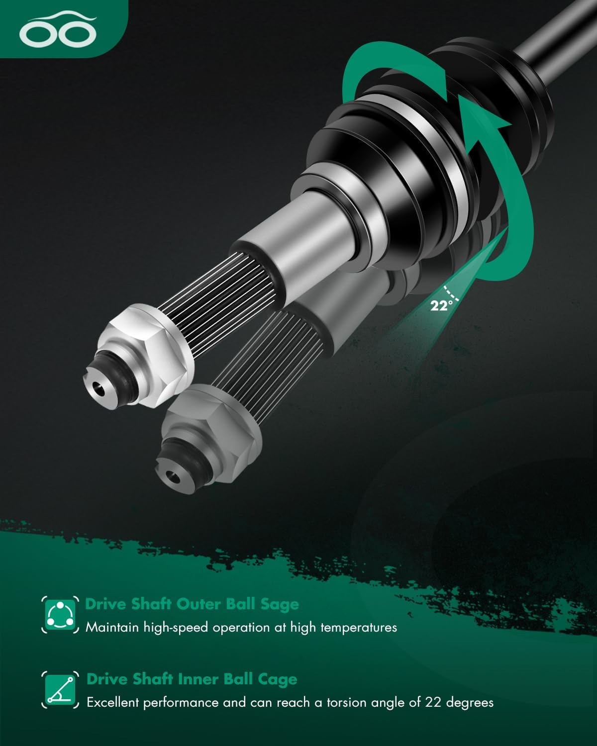 SCITOO Rear Left Right CV Axle Fits for 2014-2019 for Yamaha Viking 700 2015-2019 for Yamaha Viking VI 2016-2018 for Yamaha Wolverine 2016-2018 for Yamaha Wolverine R-Spec image number 6