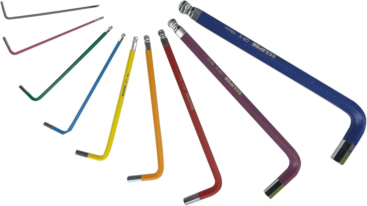 Eclipse Colour Coded Extra Long Hex Key 9Pcs Set image number 1