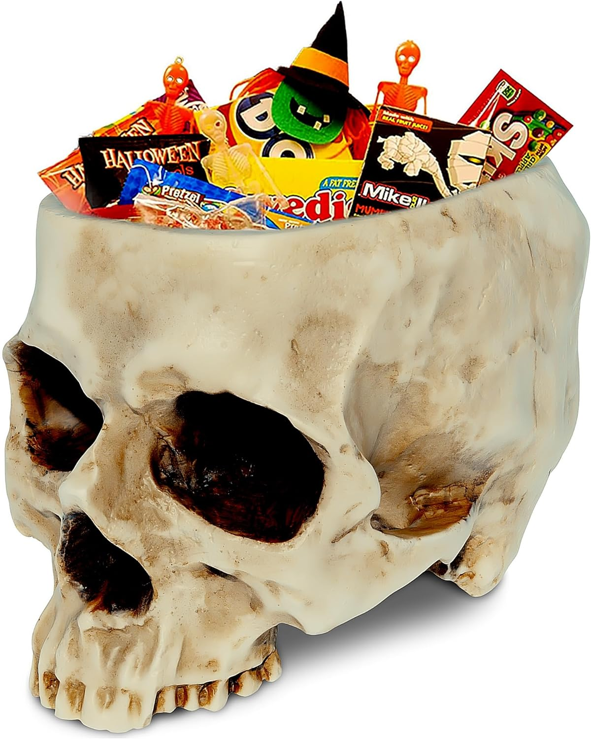 READAEER Skull Bowl Resin Skull Shaped Planter Flower Pot Candy Bowl for Home Office Indoor Desk Decorations - White image number 5