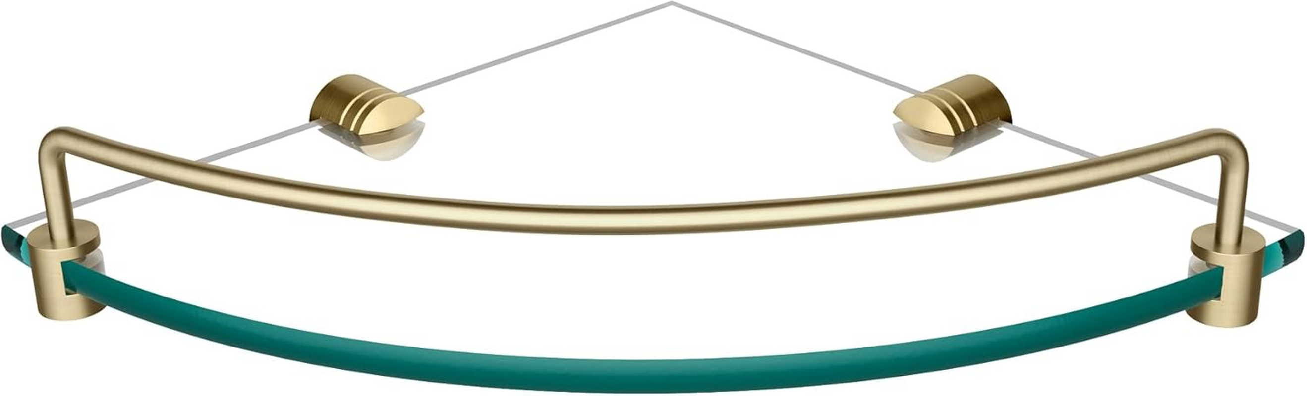 Kraus Elie Glass Bathroom Corner Shower Shelf with Rail in Brushed Gold, KEA-18846BG image number 4