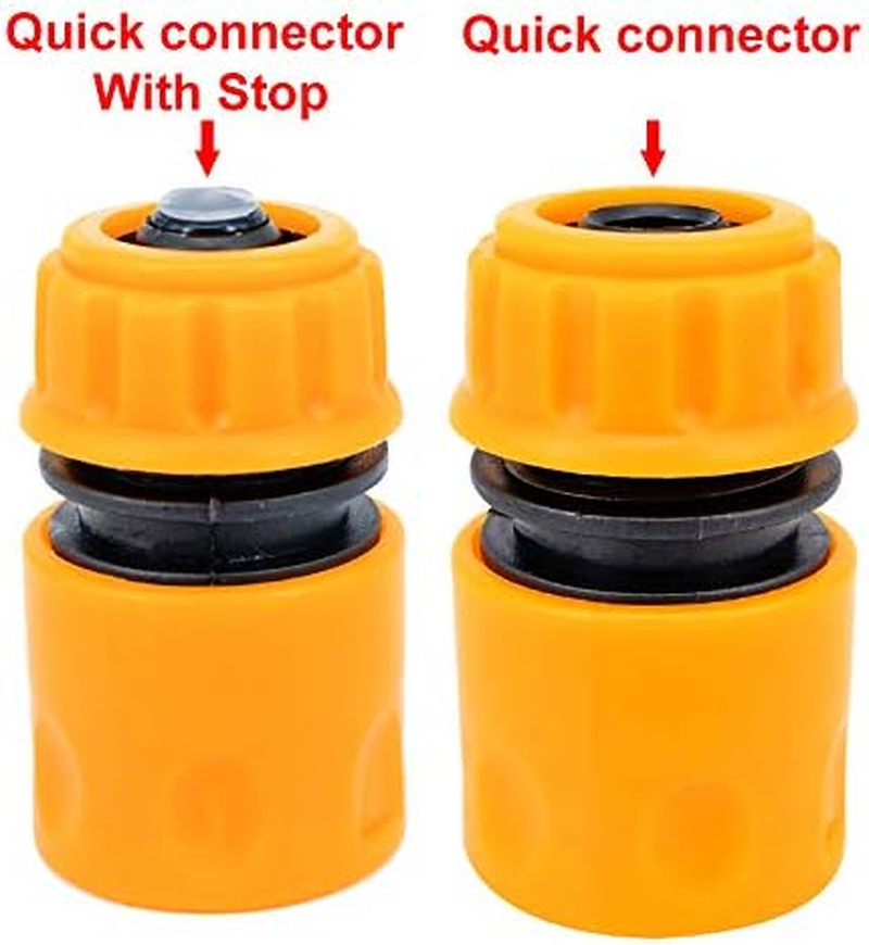 Lvzhen Set of 4 Garden Hose Connectors Set Hose Tap Connector Hose Fitting Starter Set- 2In1 Threaded Tap Connector Hose Waterstop Connector Hose End Quick Connector Hose Nozzle image number 1