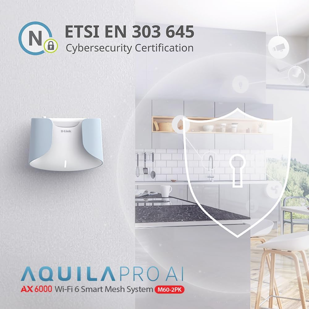 D-Link Aquila PRO AI AX6000 Wi-Fi 6 Mesh System (M60 2-Pack) - Dual-Band Wi-Fi 6 Mesh System, 510Sqm Coverage, 2.5Gbps WAN Port, WPA3 Security, Voice Control image number 5