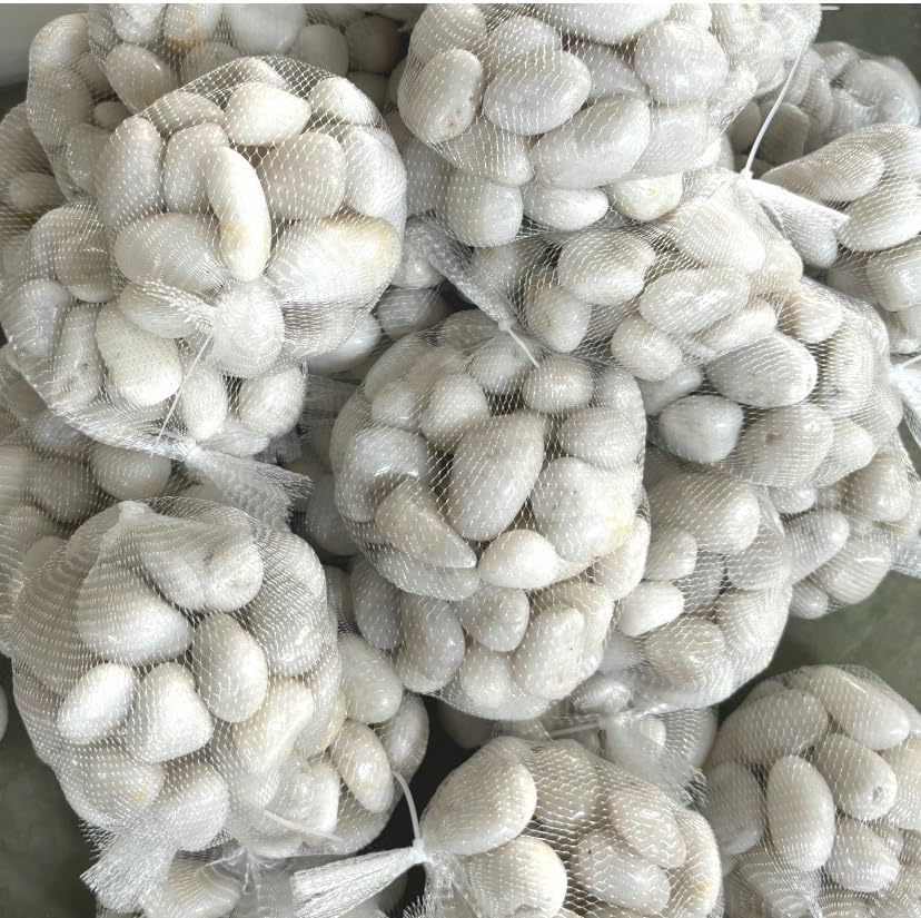 1KG White Natural Stone,Polished Pebbles for Garden,Landscaping,Aquariums image number 6