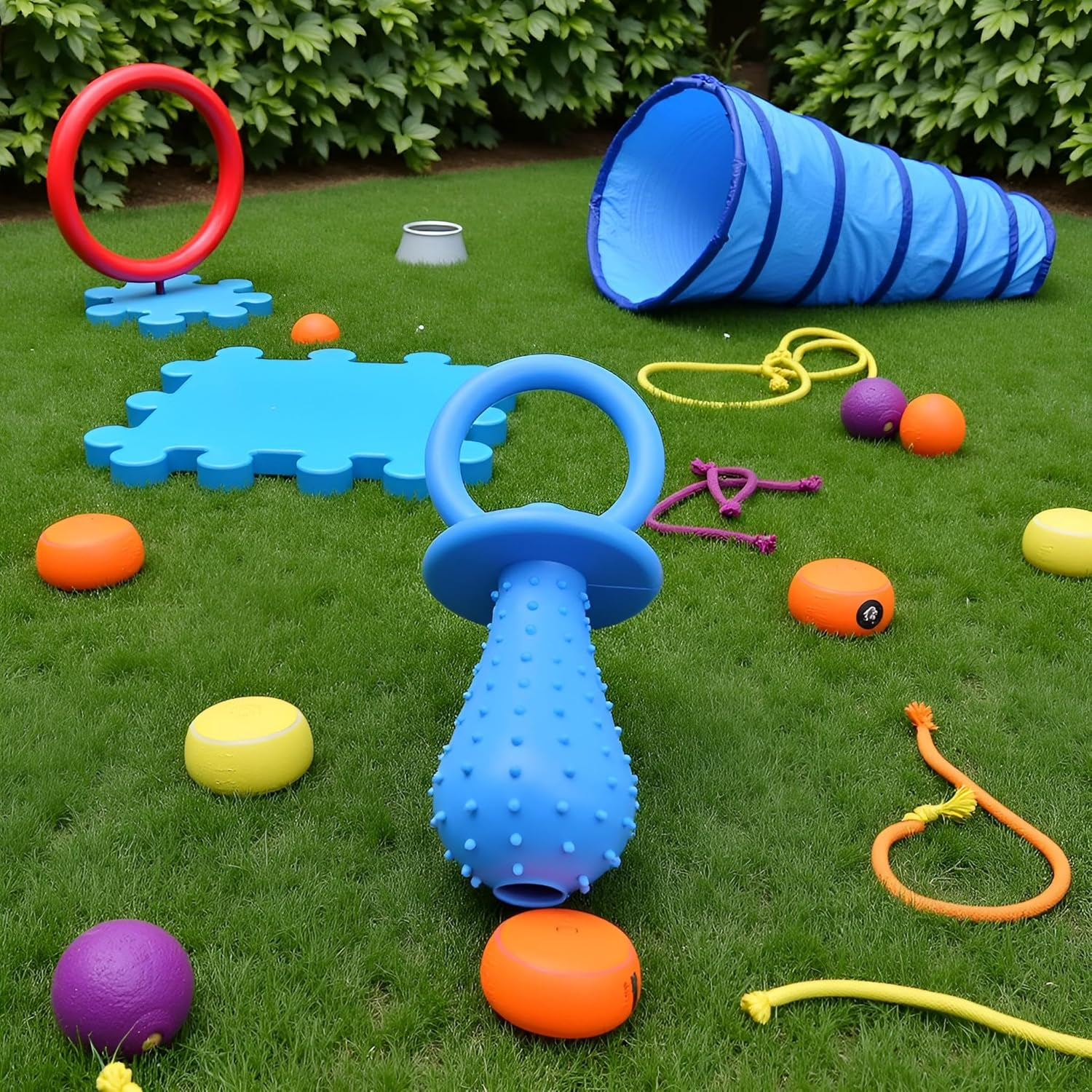 Blue Dog Pacifier,Chew Toys,Mini Bite Resistant Bell Shape Rubber Pacifier,Bell Chewing Playing Training Toys for Pet Puppy Dog Cat Pet Supplies,Pet Dog Puppy Molar Chew Training Toy,Chew Toys,Toys image number 3