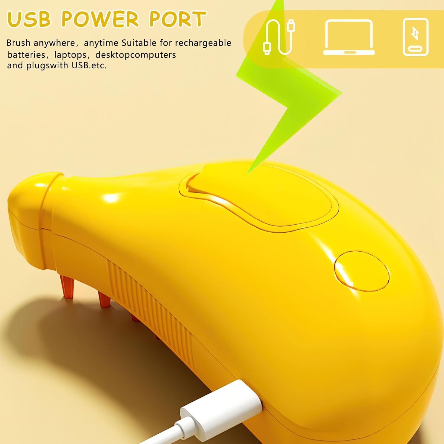 Steamy Cat Brush with Steamy Pet Brush Dog Cat Brush with Water Steam Brush for Cats Dog Pet Spray Massage Comb Cat Comb with Steam Pet Comb Fur Brush Cat Hair Brush Yellow image number 2