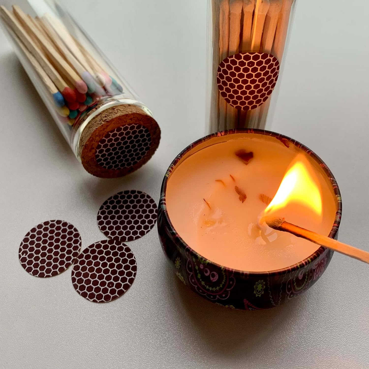 Match Striker Paper with Self-Adhesive Honeycomb Pattern 1 Inch Circle 20 PCS (25Mm Circle) image number 5