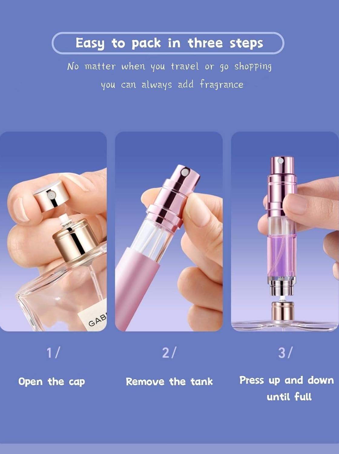 Perfume Atomizer, Travel Refillable Perfume Bottle, Mini Portable Perfume Empty Atomizer with Fine Spray Pump, Leaking Proof Perfume Container (Gold1) image number 4