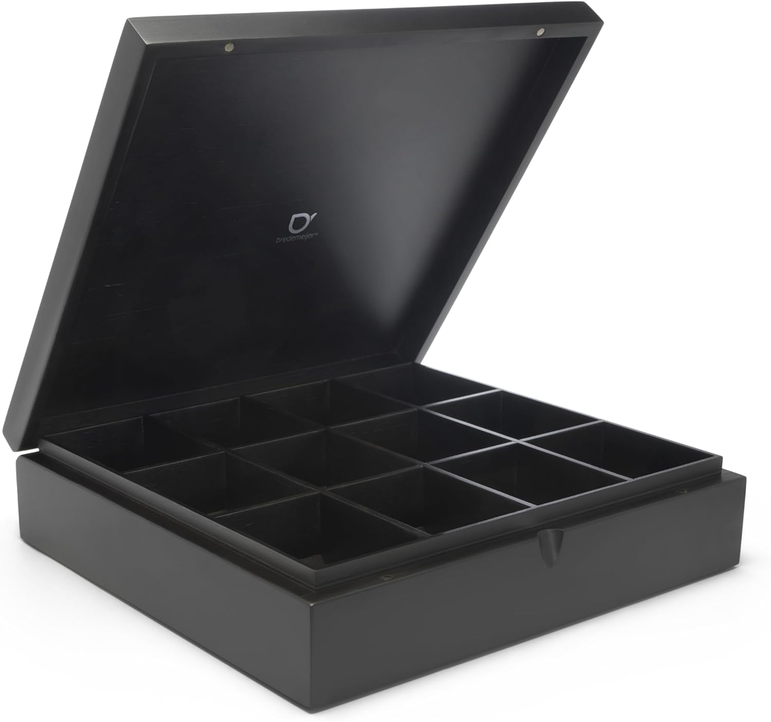 Bredemeijer Tea Box 12 Compartments Bamboo without Window, Black image number 3