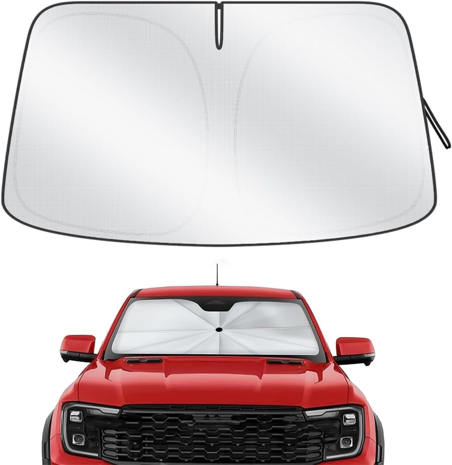 Car Windshield Sun Shade, Thickened Car Window Shades Heat Reflective Interior Cool, Universal Fit for Most Cars Suvs Trucks, Foldable & Portable Design(145Cmx80Cm) image number 4