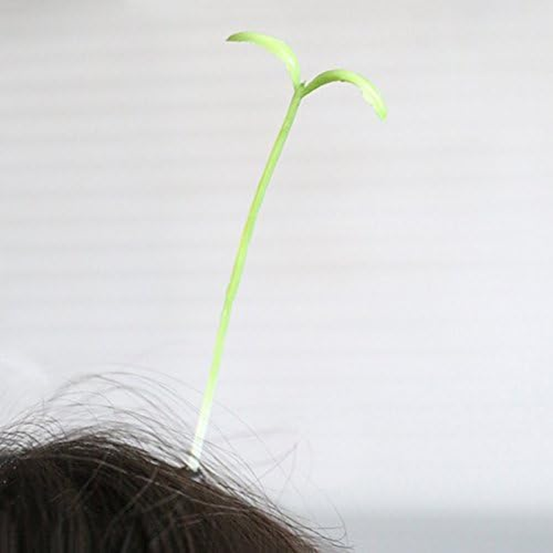 Pack of 9 Green Grass Hair Clips Soy Sprouts Hair Pins Cute Grass Hair Clip Funny Green Leaf Hair Pins Accessories Gift for Women Girls Children Hair Clips Hair Accessories image number 4
