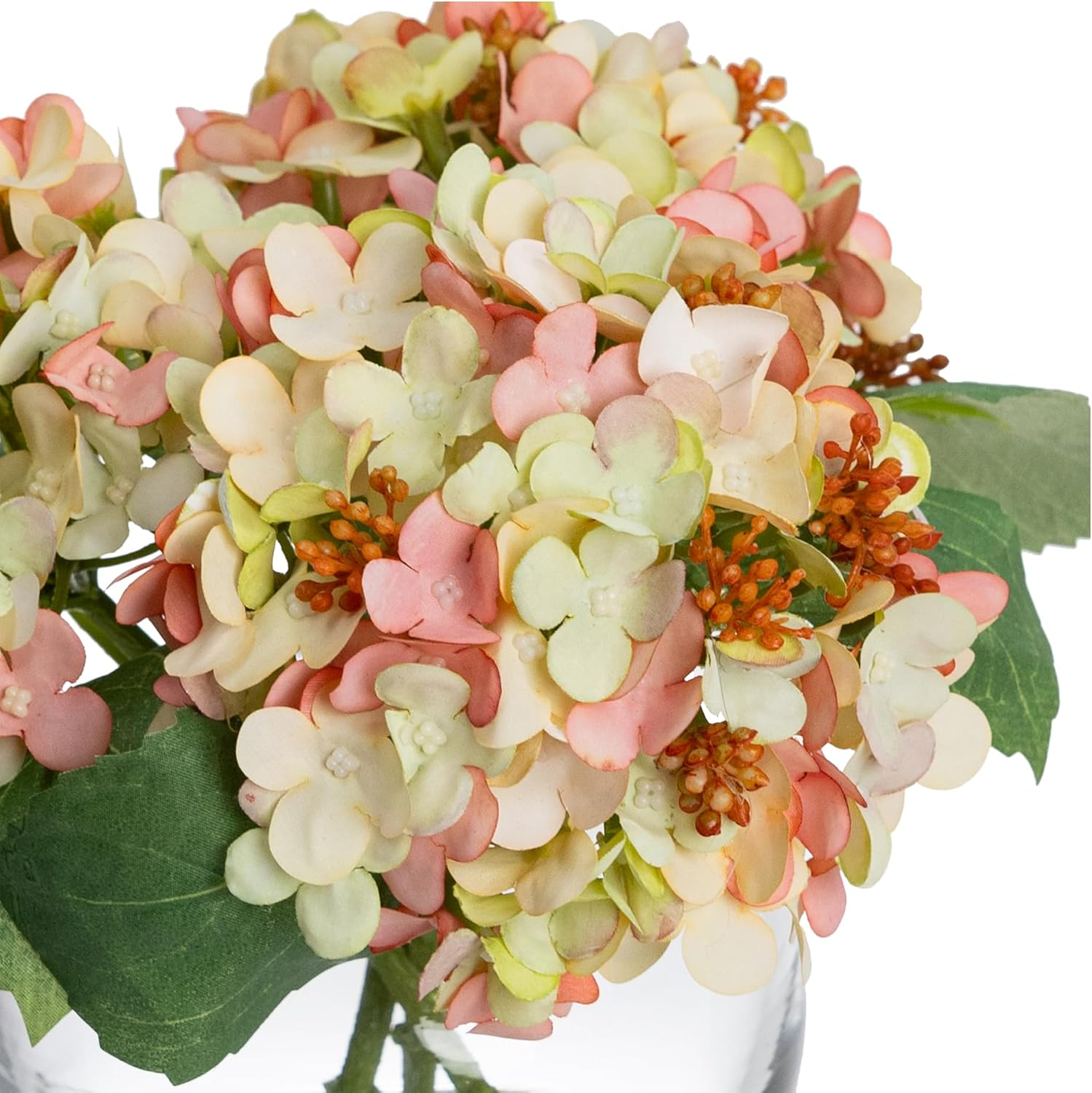Glamorous Fusion - 19Cm Hydrangea Arrangement in Glass Fishbowl Vase (Pink) image number 1