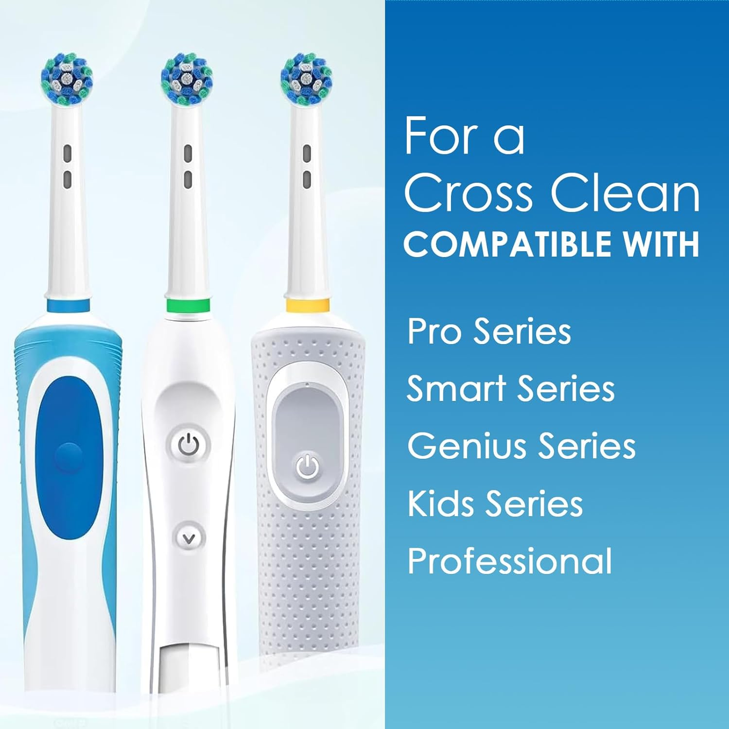 Cross Toothbrush Heads Compatible with Oral B Pro Toothbrush, Vitality Plus, Pro 700 100 300 2000, Replacement Brush Heads Cross Bristles for Teeth Clean image number 6