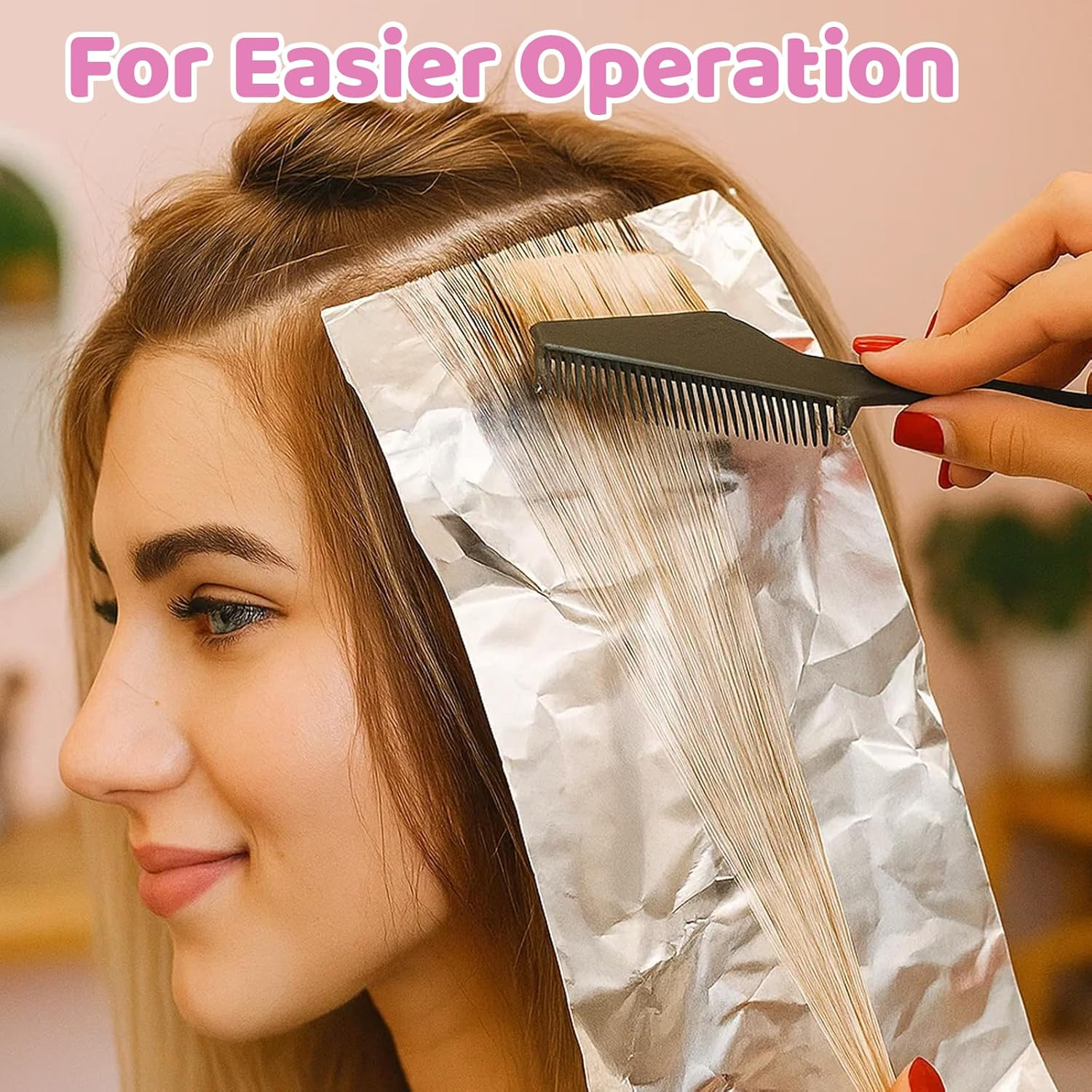 Highlight Cap, 6-Piece Set with Highlight Cap, Steel Needles and Dye Combs, Ideal for DIY Highlights Making Yourself and Precise Hair Dyeing, Made of High-Quality Silicone image number 4