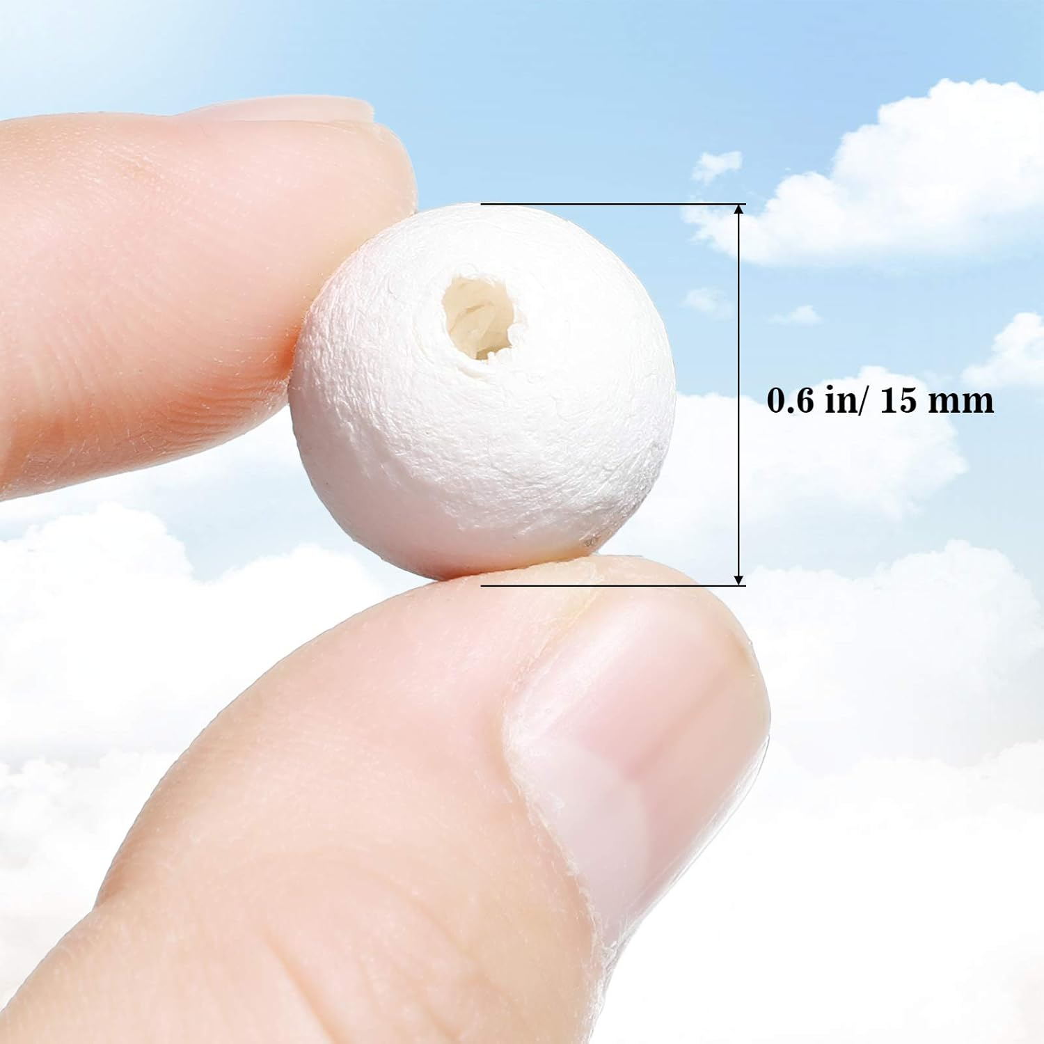 100 Pieces Cotton Spun Paper Balls 15 Mm White Natural Spun Cotton Paper Balls Coloring for Making Flowers DIY Crafts Decorations image number 5