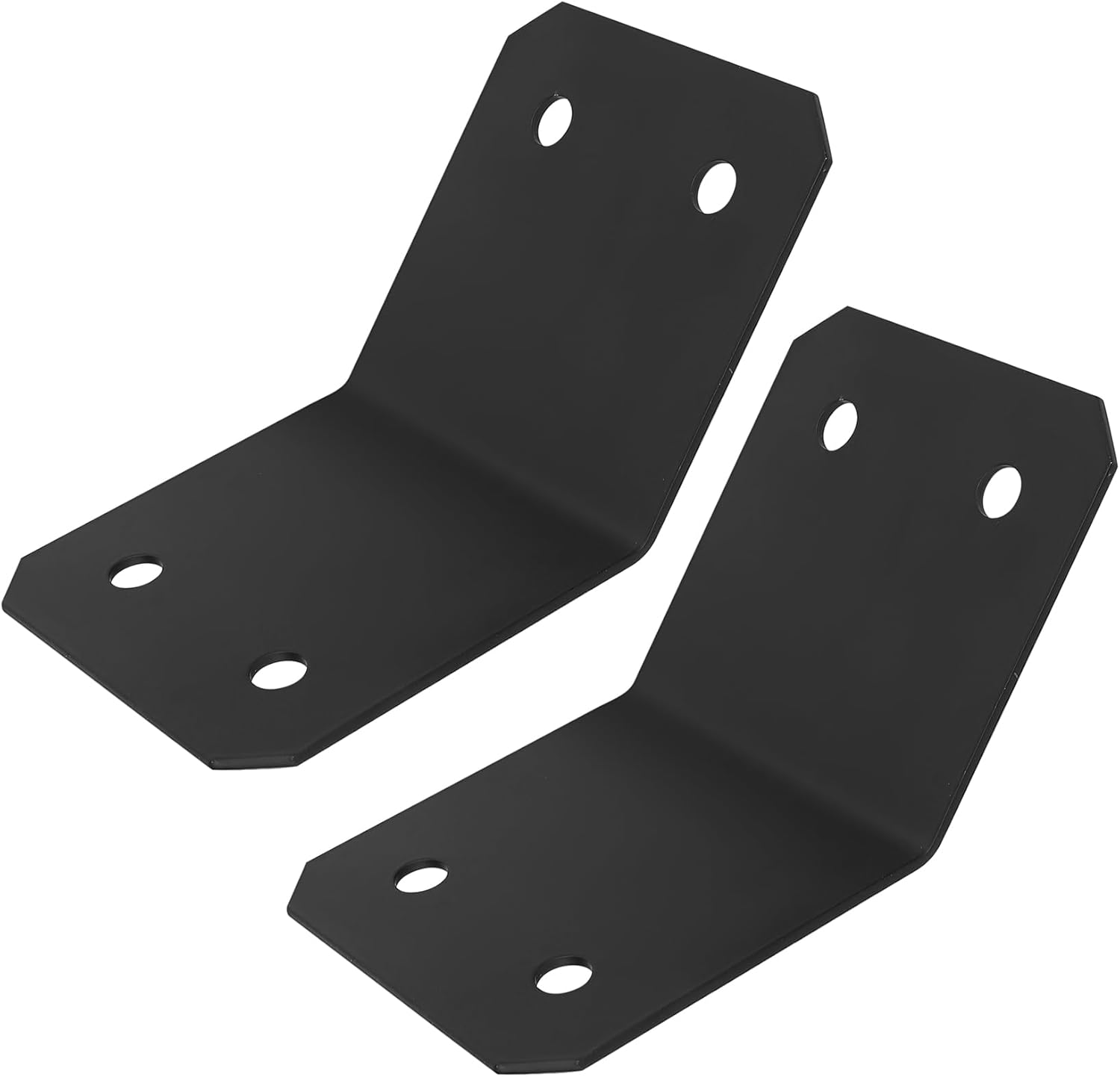 Pack of 2 Angle Connectors 135 Degrees Mounting Angle 135&deg; Angled Flush Inner 45 Degree Angle Connector for Blunt Connected Posts and Beams - 120 X 120 X 127 X 3 Mm, Black image number 6