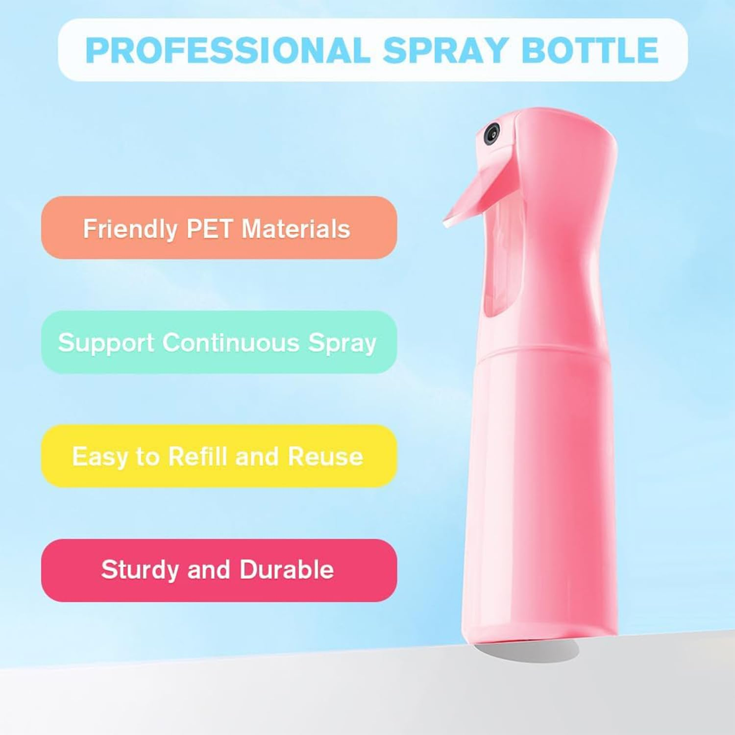 Fine Continuous Spray Bottle, 1Pc Hair Spray Misting Bottle,Hair Water Spray Bottle,Continuous Mister Water Spray Bottle,200Ml image number 4