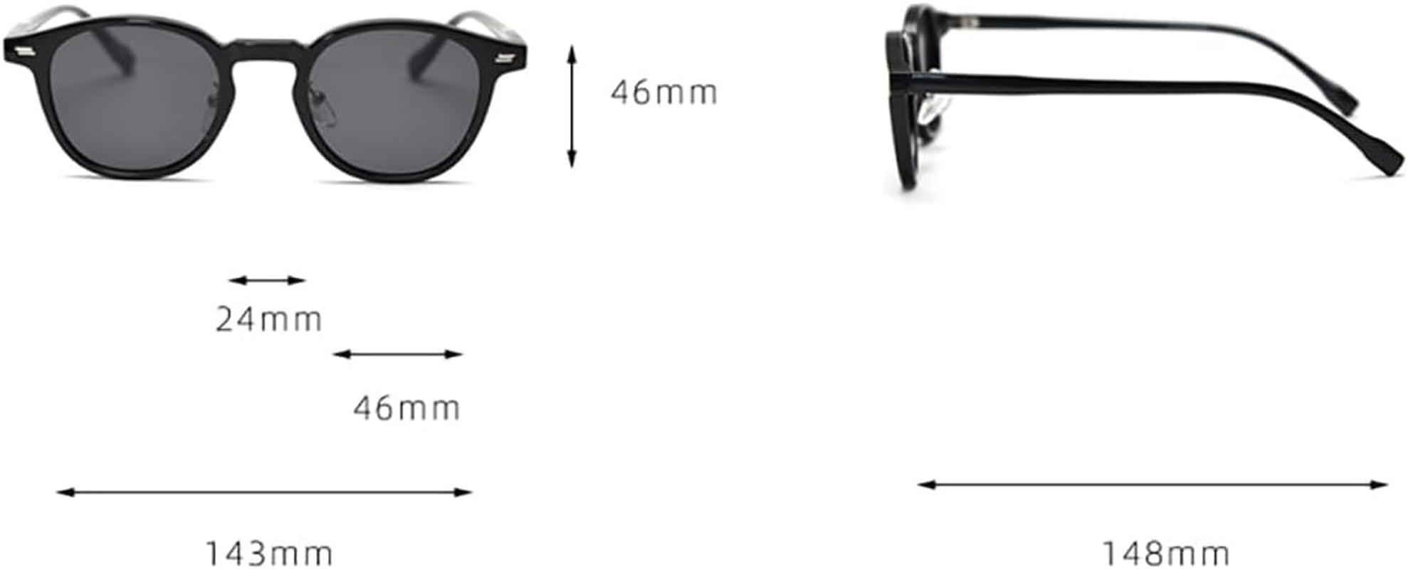 Retro Polarised Sunglasses TR90 Ultra Light Vintage Sunglasses Women'S Fashion Squaure Eyewear - Black image number 3