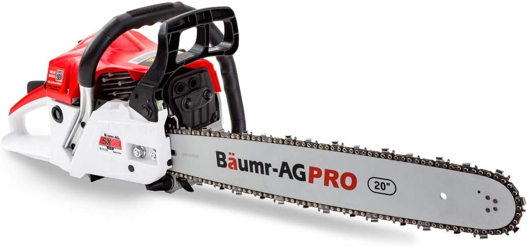 Baumr-Ag 52Cc Petrol Chainsaw, 20 Inch Bar Commercial E-Start Bar Chain Saw Tree Pruning, Pro-Series SX52 image number 1