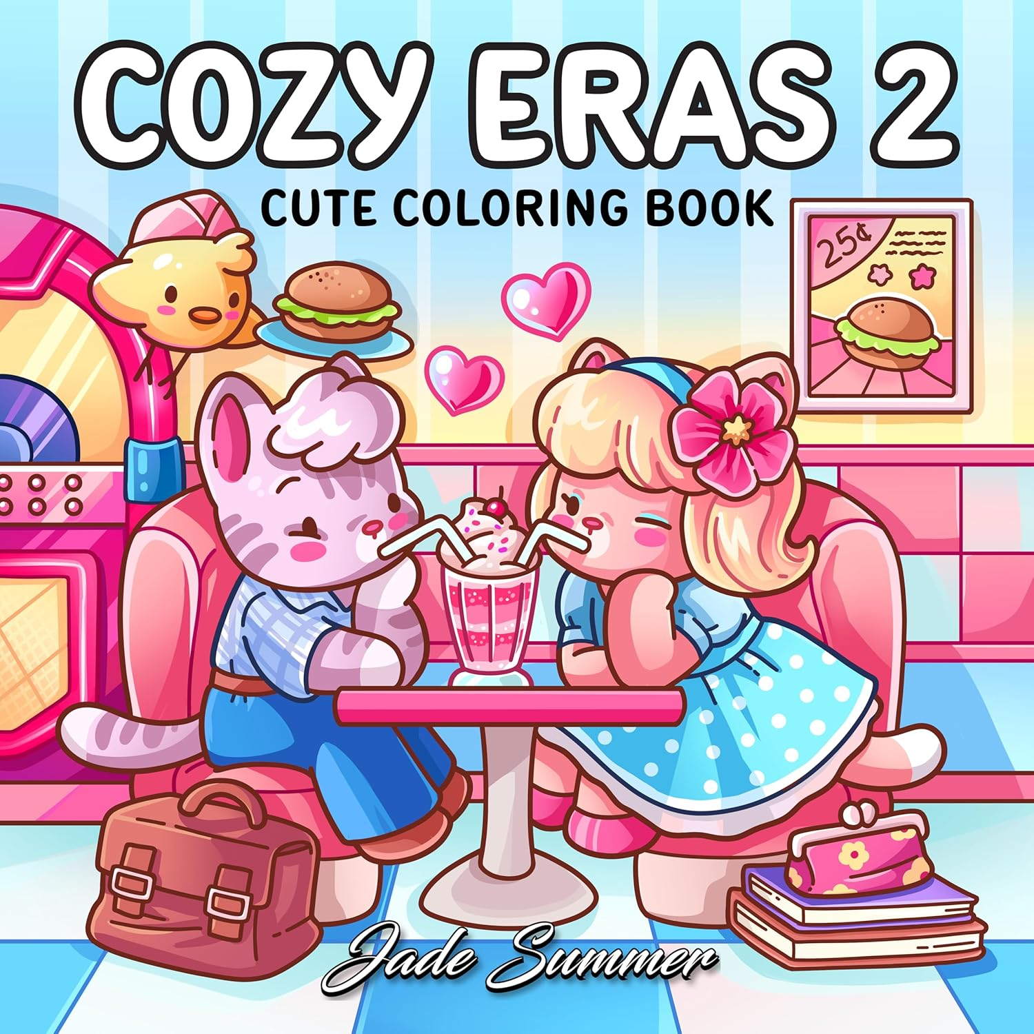 Cozy Eras 2: Cute Coloring Book for Adults and Teens with Charming Characters and Easy-To-Color Nostalgic Scenes for Relaxation image number 3