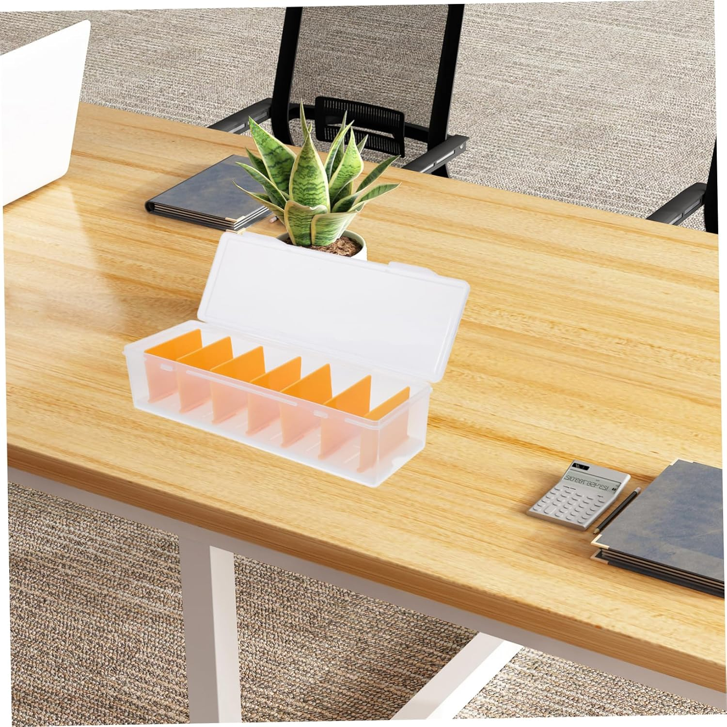 Data Cable Storage Box Mini Cord Organizer Compact Electronic Organizer for Desk Cable Management Box Lid Storage Cord Concealer for Office