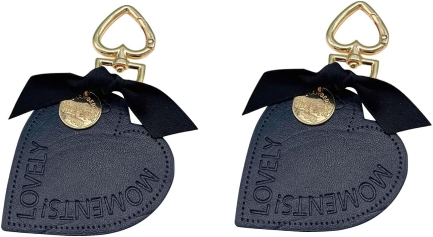 HAPINARY 3Pcs Heart Pendant Key Ring Decorative Heart Shape Backpack Pendant Leather Keychain for Car Key Ring Holder Bag Hanging Ornament
