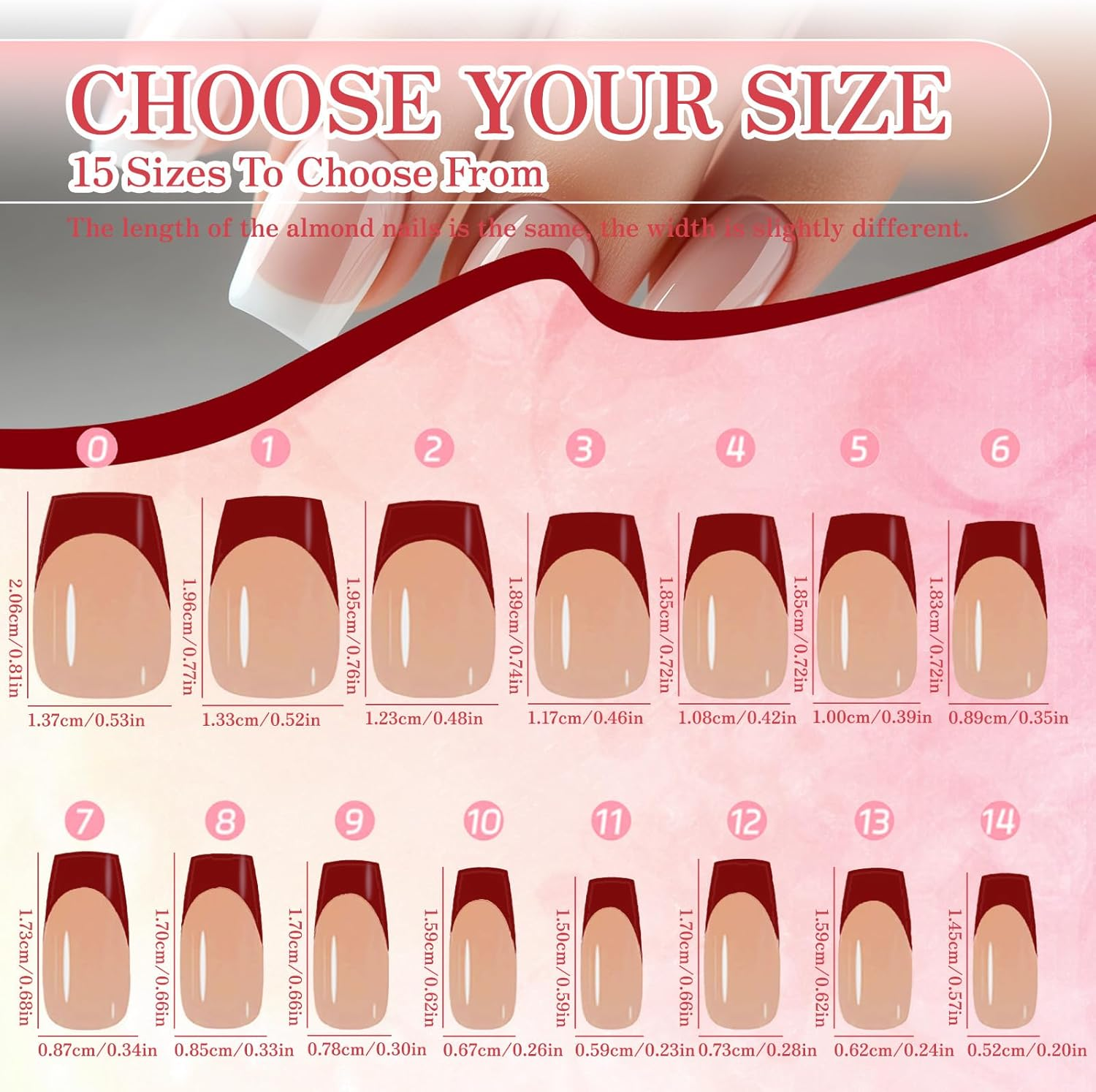 Ballerina Nail Tips Set, 300PCS Full Cover French Acrylic Nails, Soft Gel, Soak Off, 137G (Pack of 1), #031 image number 1