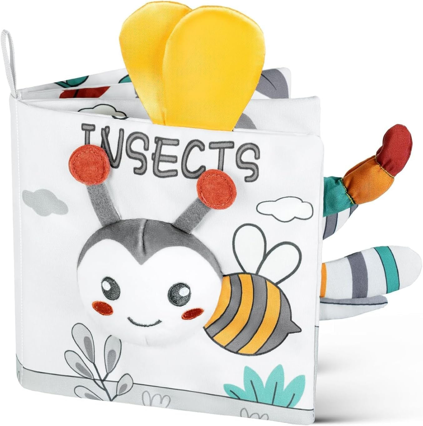 Soft Baby Book Toy - Crinkle Touch & Feel Sensory Book for Newborns 0-18 Months, 3D Interactive Infant Toy with Textured Pages - Baby Showers (Bee Design)