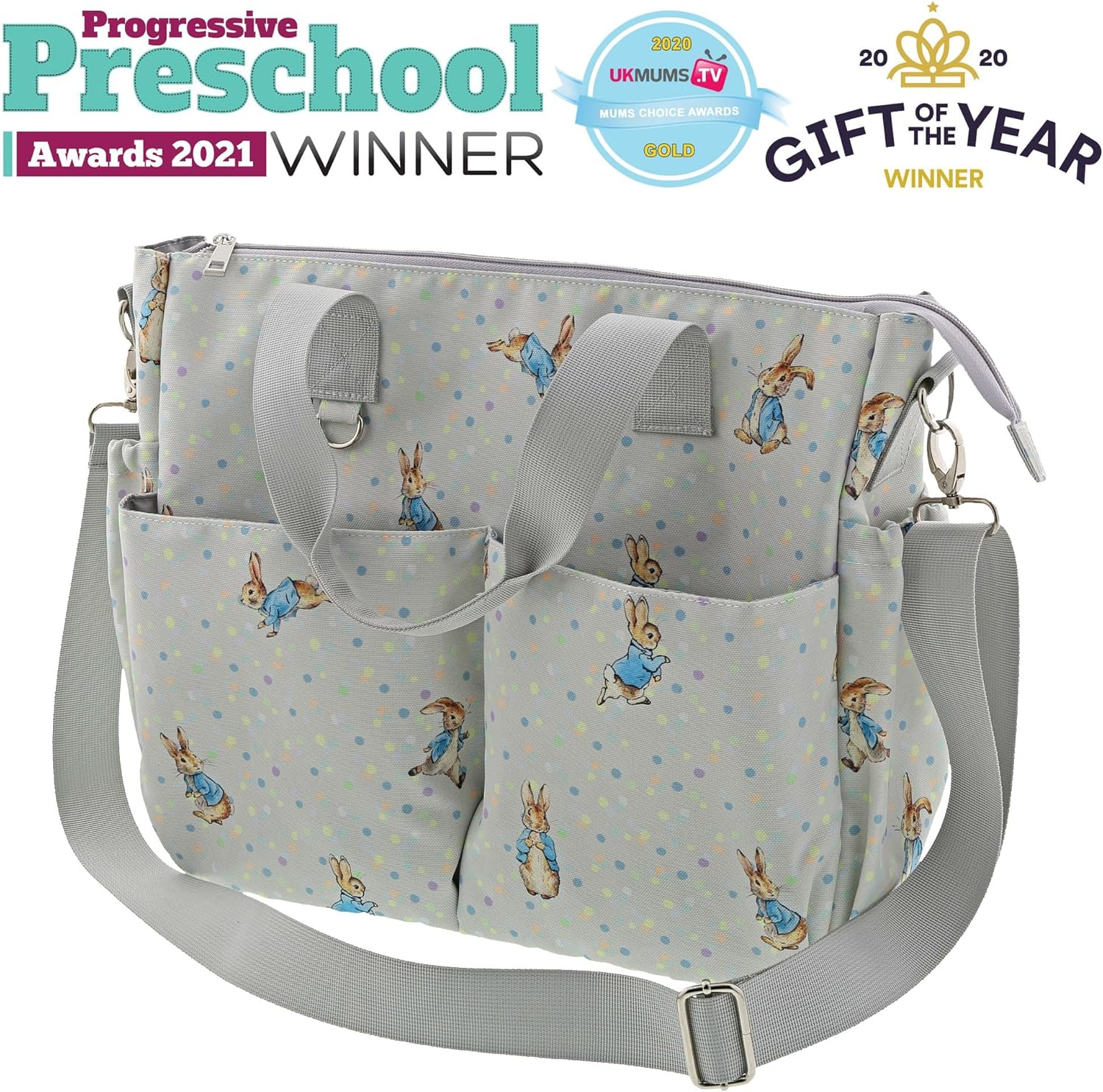 Beatrix Potter Peter Rabbit Nappy Bag, Gray, 39Cm image number 3