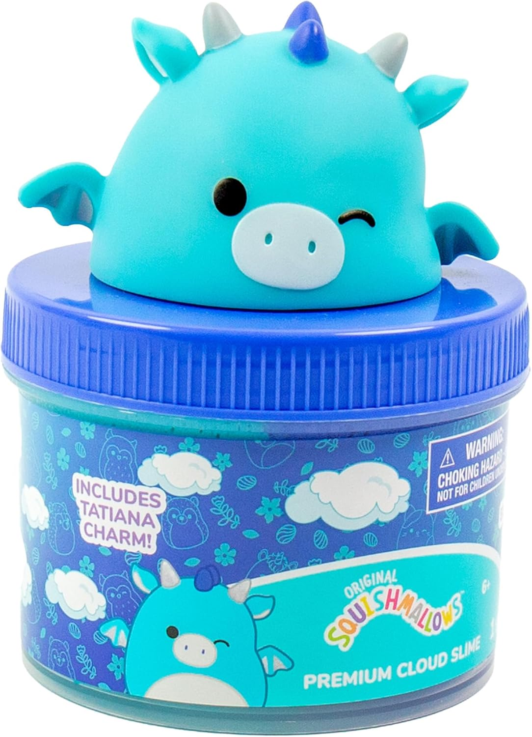SQUISHMALLOWS Original Tatiana the Dragon Premium Cloud Slime, 8 Oz. Fluffy Slime, Blue Raspberry Scented, 3 Fun Slime Add Ins, Pre-Made Slime for Kids, Great 6 Year Old Toys, Super Soft Sludge Toy image number 3