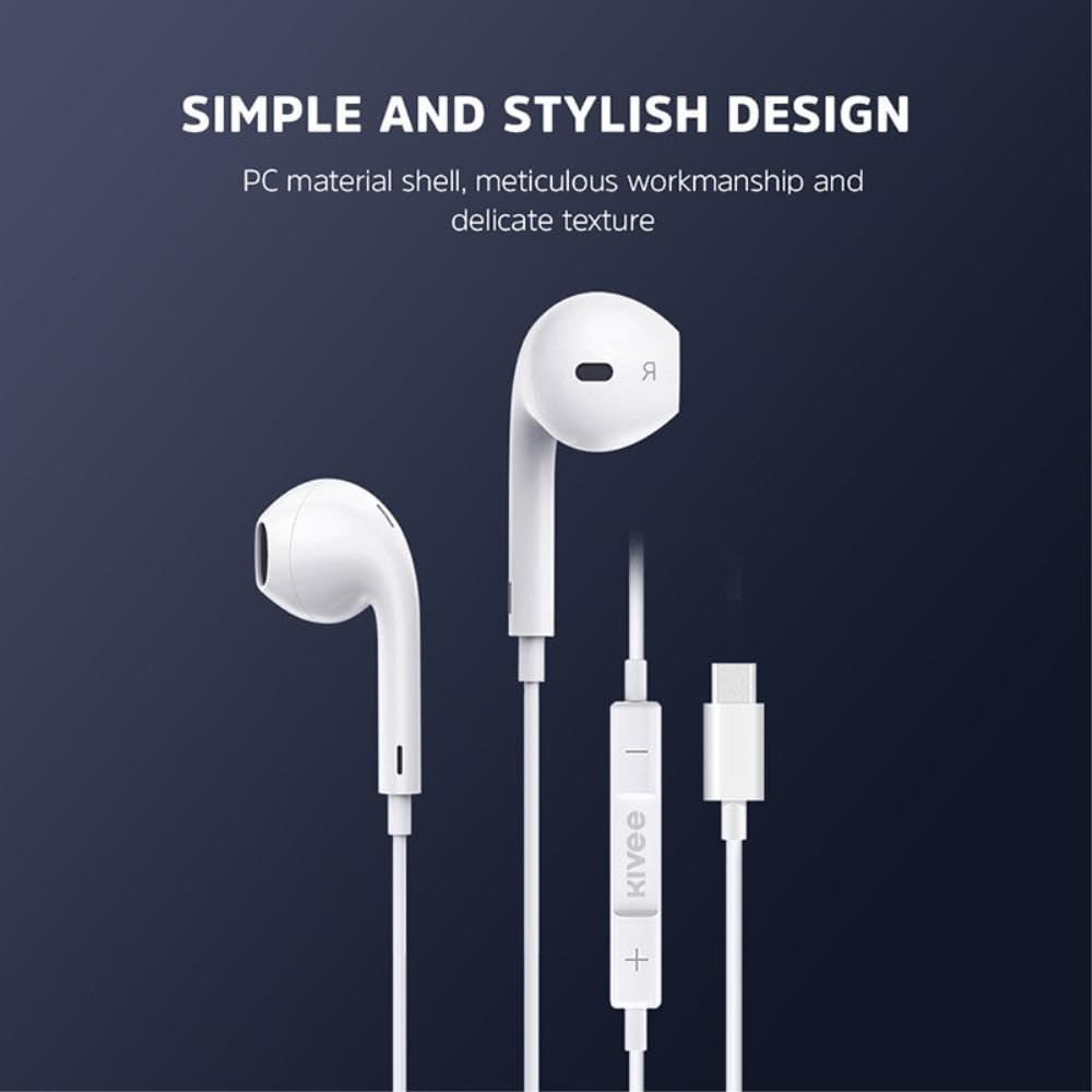 KIVEE MT31 Earphone with Type-C Interface 1.2M White image number 3
