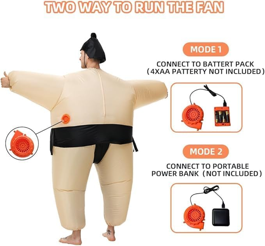 Inflatable Sumo Wrestling Suits, Wrestler Inflatable Costume, Blow up Sumo Costume, Halloween Costumes, Inflatable Funny Costume Adult image number 3
