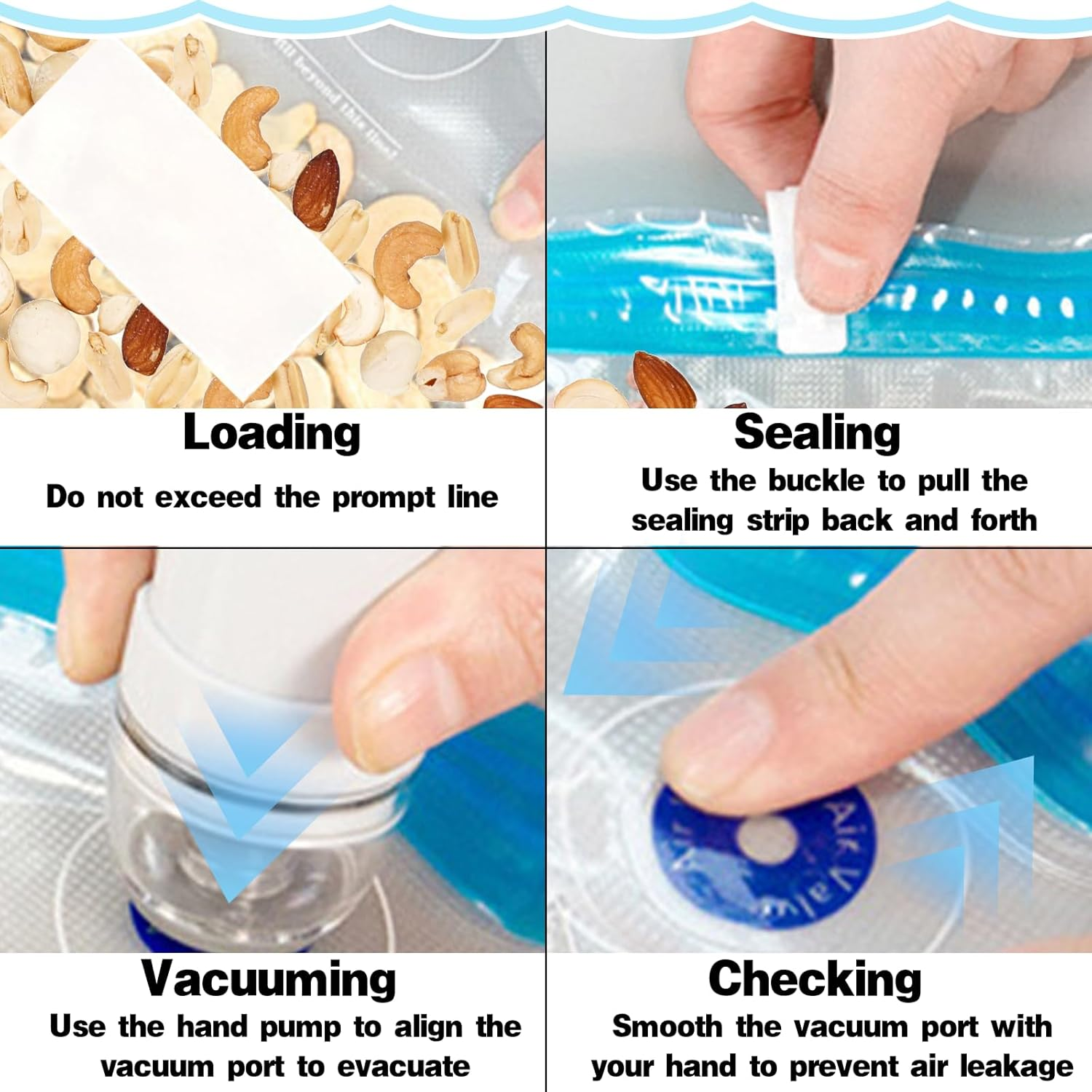 20PCS Reusable Sous Vide Cooking Bags 3 Sizes Vacuum Sealed Bags Sealed Storage Bags for Food Storage Sous Vide Cooking Suitable for Meal Preparation or Storage image number 5