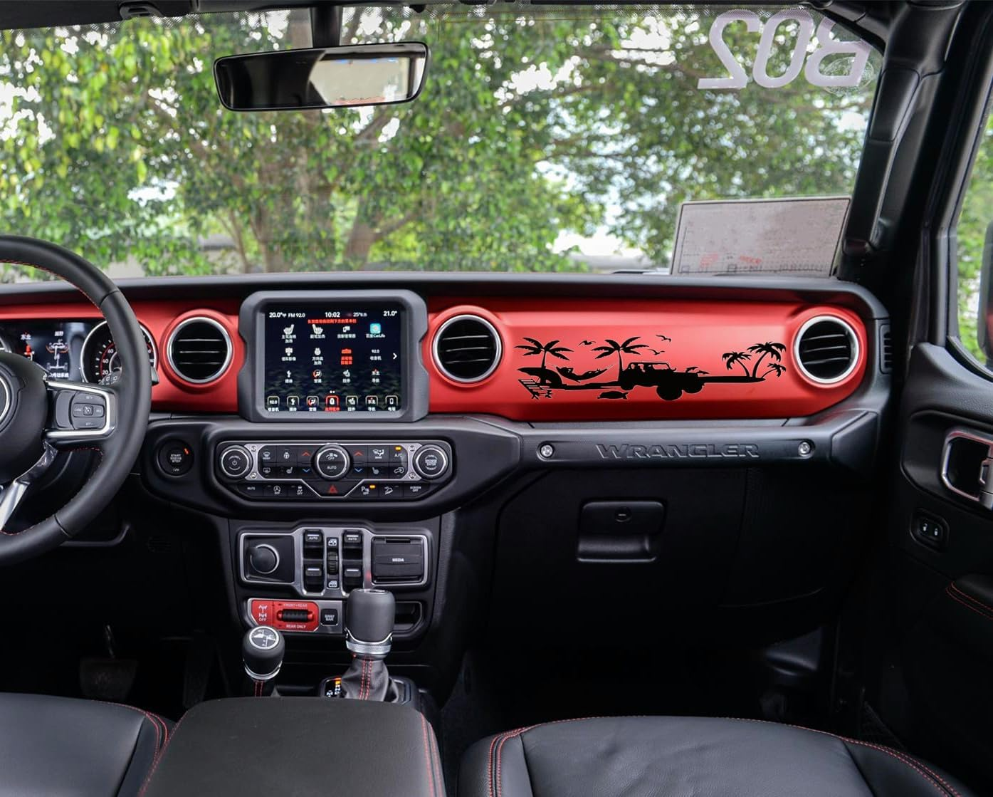 Vinyl Decal Sticker Dashboard Glove Box Beach Vinyl Decal Suitable for 2018-2023 Wrangler Gladiator JL JUL Jt(Black) image number 3