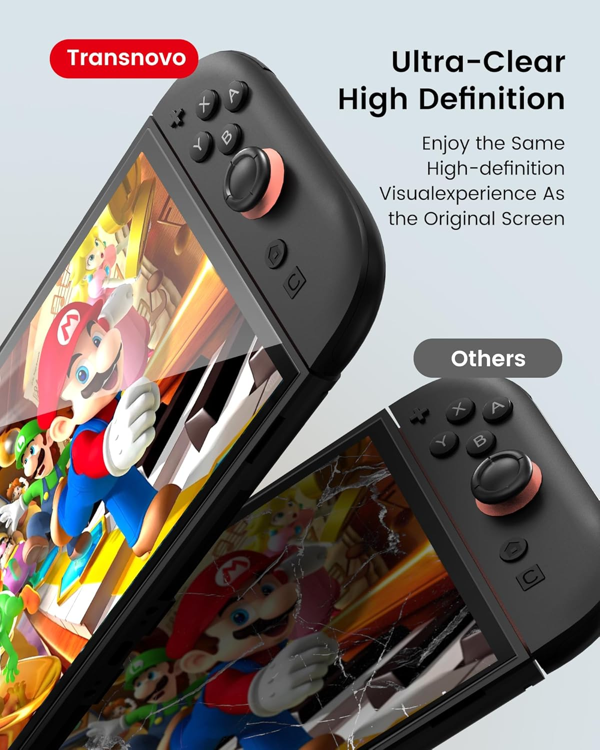 TRANSNOVO 2-Pack Screen Protector Tempered Glass Compatible with Nintendo Switch 2 2025 [9H Hardness], Bubble-Free, Anti-Scratch, HD Clear with Alignment Frame Travel Case Friendly Cover Accessories image number 3